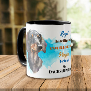 Black Tan Dachshund Hund Loyal Friend Mugg