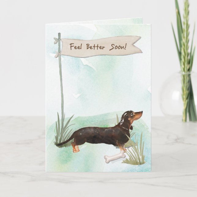 Black & Tan Dachshund känner bättre kirurgi i Hund Kort (Framsida)