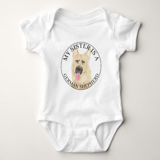 Black & Tan German Shepherd Big Sister T Shirt (Framsida)