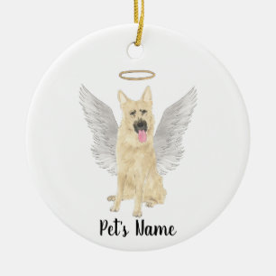 Black & Tan German Shepherd Sympathy Memorial Julgransprydnad Keramik