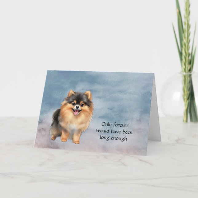 Black Tan Pommern Hund Sympathy Card Helgkort (Framsida)