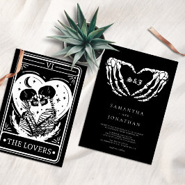 Black Tarot Goth Bröllop Inbjudningar