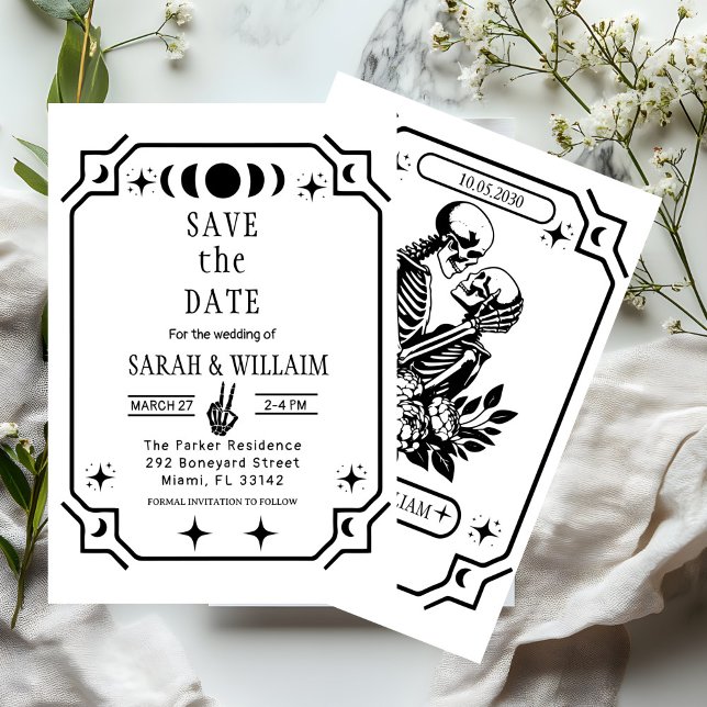Black tarot Goth save the date wedding Invitation Inbjudningar (Skapare uppladdad)