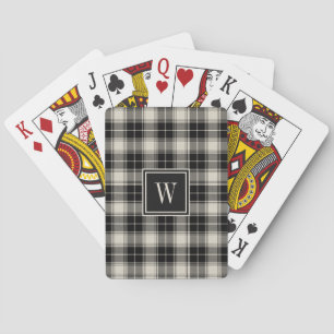 Black Tartan Play Mönster med Monogram Casinokort