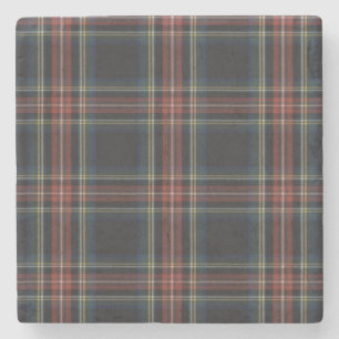 Black Tartan Stone Underlägg