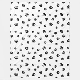 Black Tass avtryck Mönster Fleecefilt