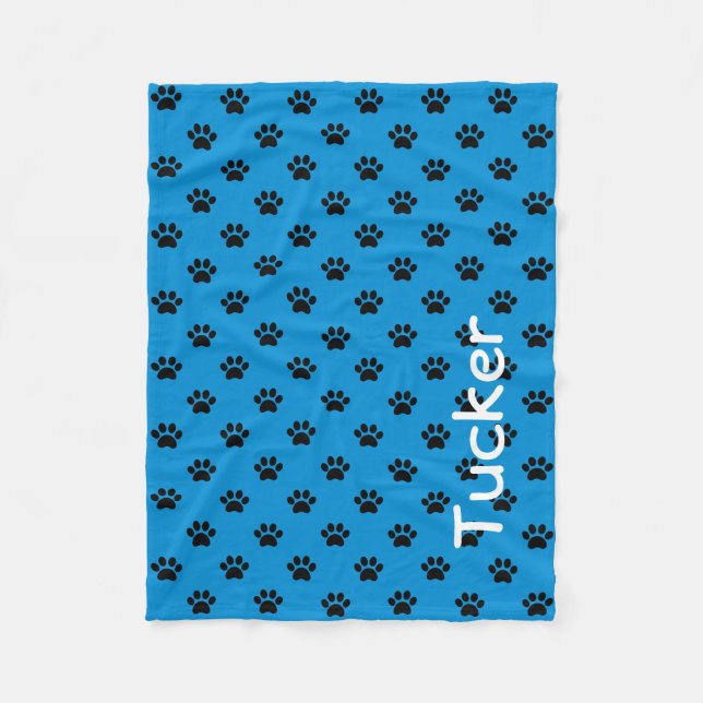 Black Tass avtryck på sommarblå Personlig Fleecefilt (Framsidan)