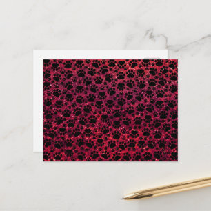 Black Tass, Red Glitter, Hund, Tass, Animal Tass Vykort