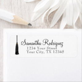 Black Tassel Studenten-etikett Returadress Etikett