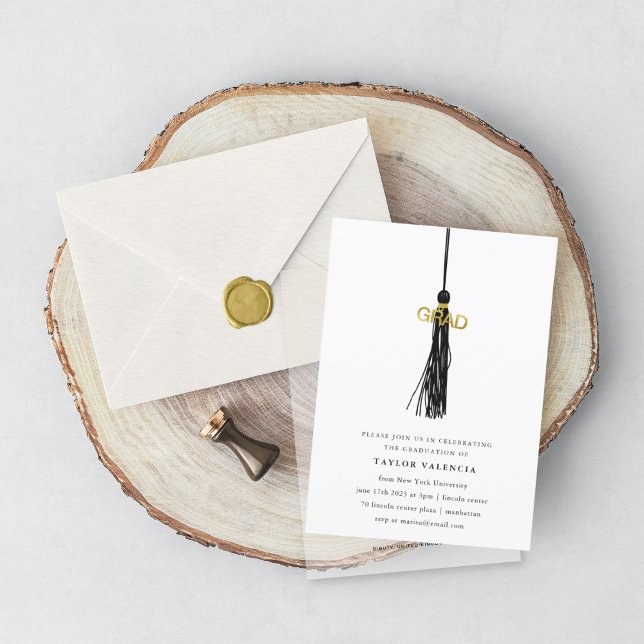 Black Tassel Studentfest Photo Anpassningsbar Inbjudningar (Skapare uppladdad)