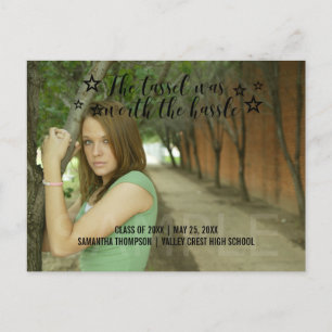 Black Tassel Worth Hassle Photo Studenten Meddelande Vykort