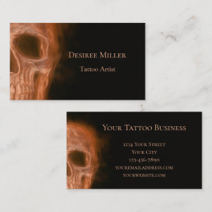 Black Tattoo Artist för Orange med tjocklek Visitkort