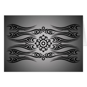 Black Tattoo Tribal 1 Svart toningIN Hälsningskort