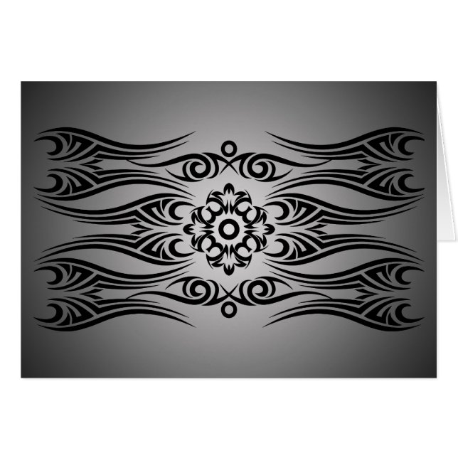 Black Tattoo Tribal 1 | Svart toningIN Hälsningskort (Framsidan Horizontal)