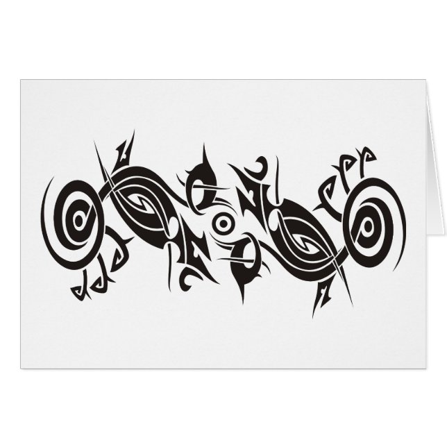Black Tattoo Tribal 2 Hälsningskort (Framsidan Horizontal)