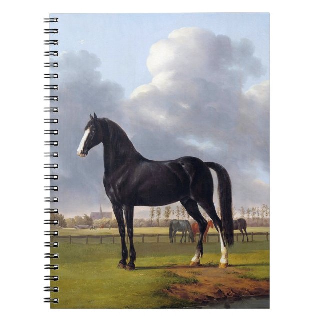 Black Tävling Horse circa 1828 Anteckningsbok (Framsidan)