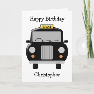 Black Taxi Birthday Kort