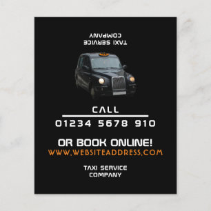Black Taxi Cab med Pris lista Flygblad