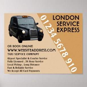 Black Taxi Cab Reklam Poster