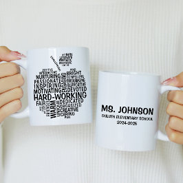 Black Teacher Appreciation Typograhy Apple Kaffemugg