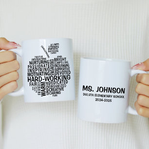 Black Teacher Appreciation Typograhy Apple Kaffemugg