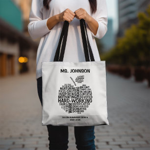 Black Teacher Appreciation Typograhy Apple Tygkasse