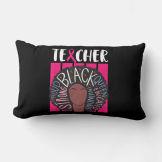 Black Teacher Breast Cancer Awareness Afro Woman W Lumbarkudde