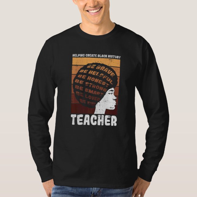 Black Teacher Educator African American Black Hist T Shirt (Framsida)