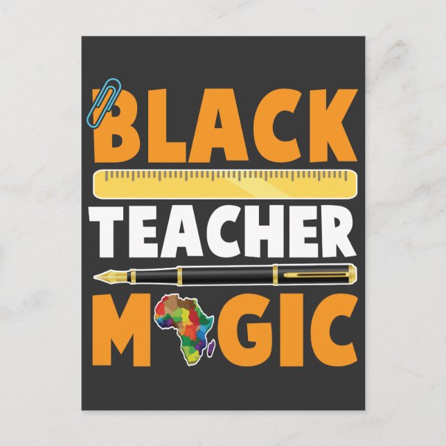 Black Teacher Educator African American Roots Vykort (Framsida)