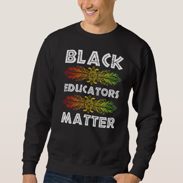 Black Teacher Educator African Black Hist Lång Ärmad Tröja (Framsida)