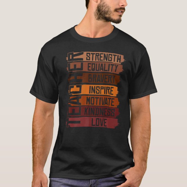 Black Teacher Educator African Black Hist T Shirt (Framsida)