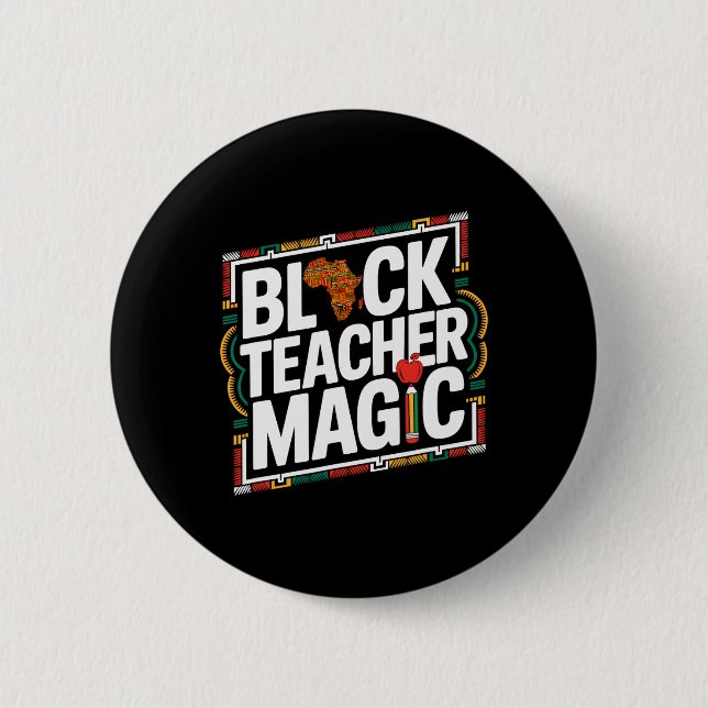 Black Teacher Magic Afro Black History Month Woman Knapp (Framsida)