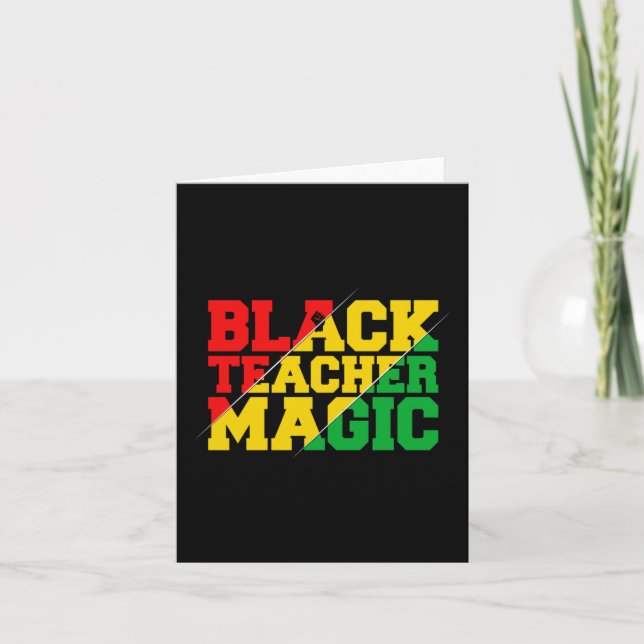 Black Teacher Magic Afro Flagga - Black History Mo Kort (Framsida)