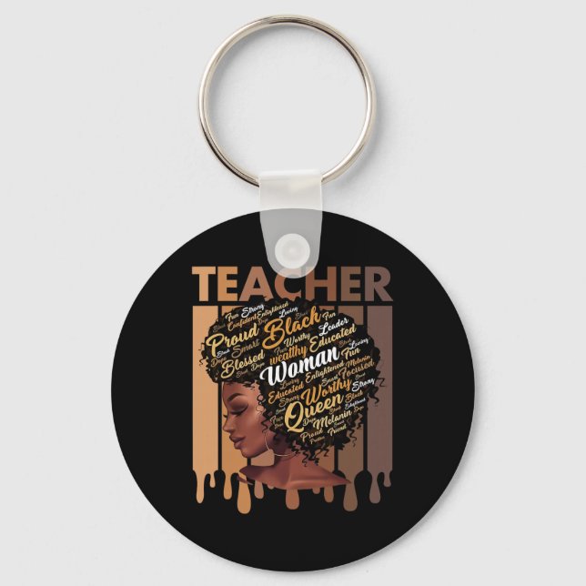Black Teacher Magic Black History Education Melani Nyckelring (Framsida)