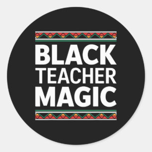 Black Teacher Magic Black History Month African Am Runt Klistermärke