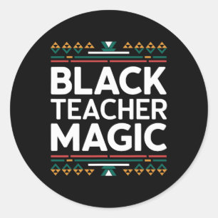 Black Teacher Magic Black History Month African Am Runt Klistermärke