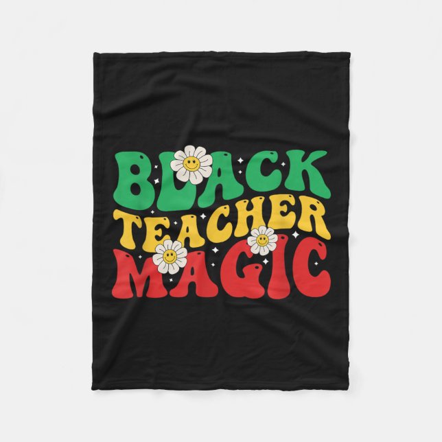 Black Teacher Magic History Month Junetonde Mela Fleecefilt (Framsidan)