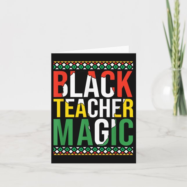 Black Teacher Magic History Month Junetonde Mela Kort (Framsida)