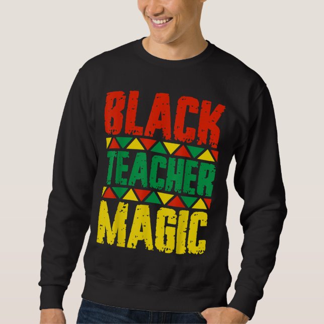 Black Teacher Magic Lång Ärmad Tröja (Framsida)