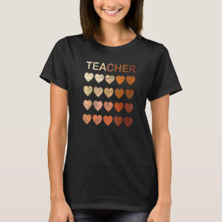 Black Teacher Magic Melanin Hearts Black History M T Shirt