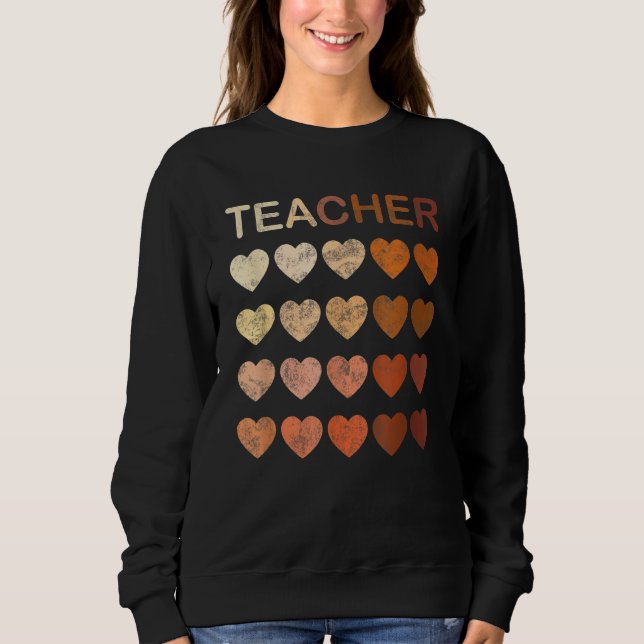 Black Teacher Magic Melanin Hearts Black History M T Shirt (Framsida)