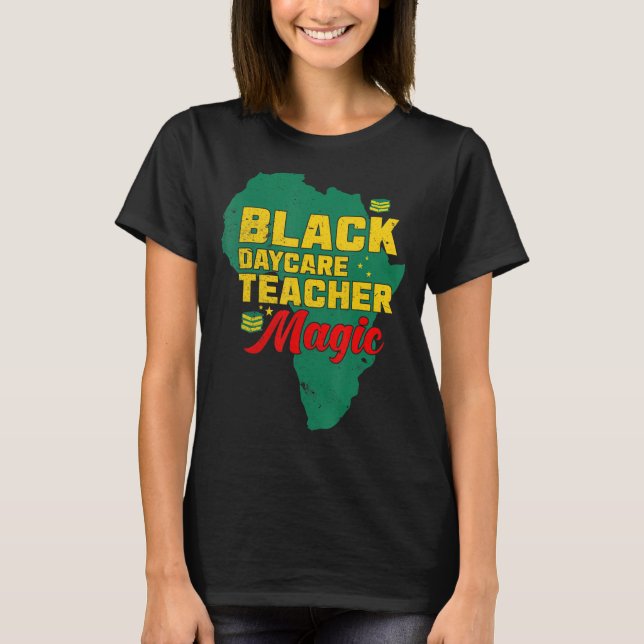 Black Teacher Magic Melanin Pride Black History T Shirt (Framsida)