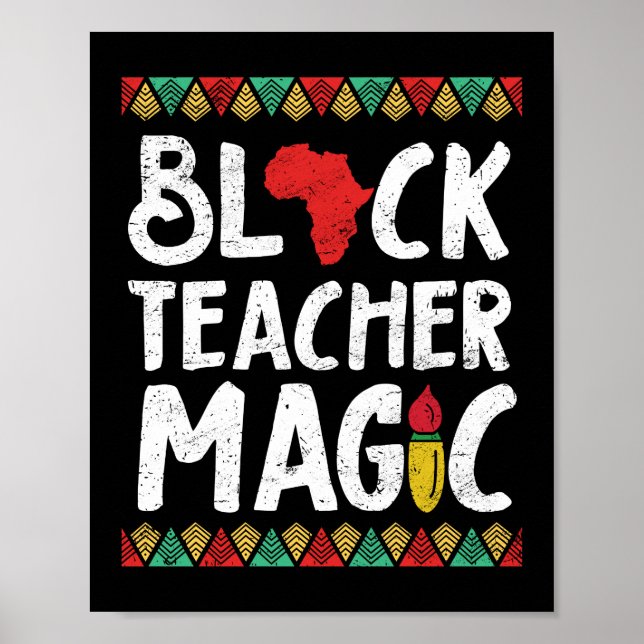Black Teacher Magic School Funny Black Teacher Poster (Framsidan)