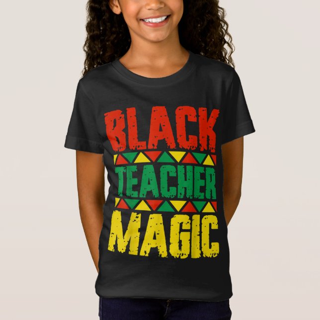 Black Teacher Magic T Shirt (Framsida)