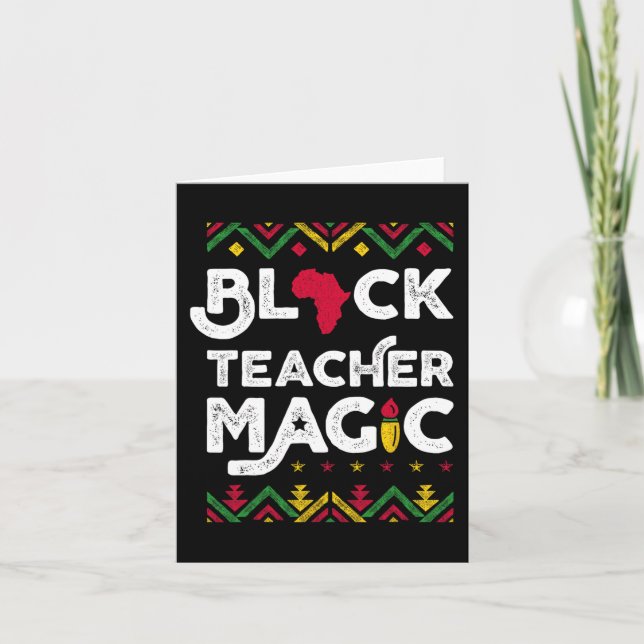 Black Teacher Magic Teacher Black History Månad 1 Kort (Framsida)