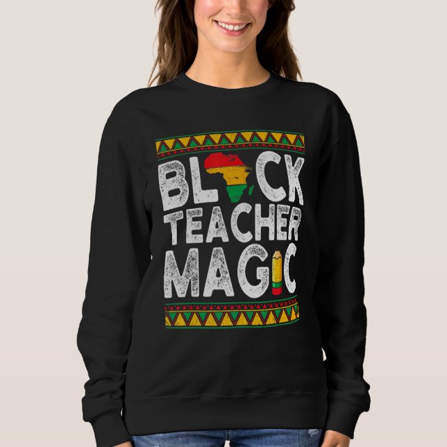 Black Teacher Magic Teacher Black History Månad 2 T Shirt (Framsida)