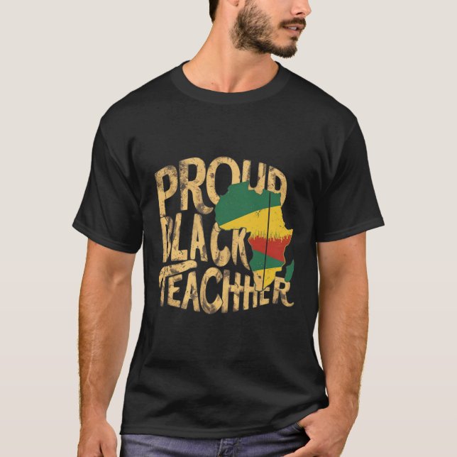 Black Teacher Problem Pride Education Histo T Shirt (Framsida)