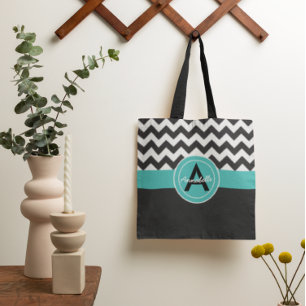 Black Teal Chevron Tygkasse