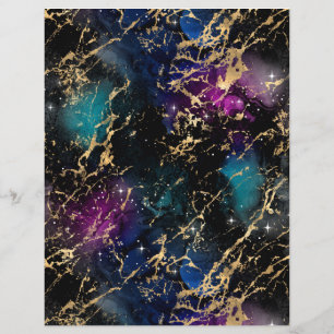 Black Teal Marble Galaxy Scrapbook Pappra Lakan