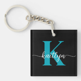 Black Teal Monogram